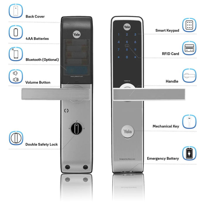 Yale Digital Locks | Main Door Locks | Door Locks | Premium Digital Locks | Finger Print Digital Locks | RFID Card Digital Locks | Digital Locks Showroom/Shop Near me | Yale Digital Locks | Saini world | Silver Colour Digital Locks