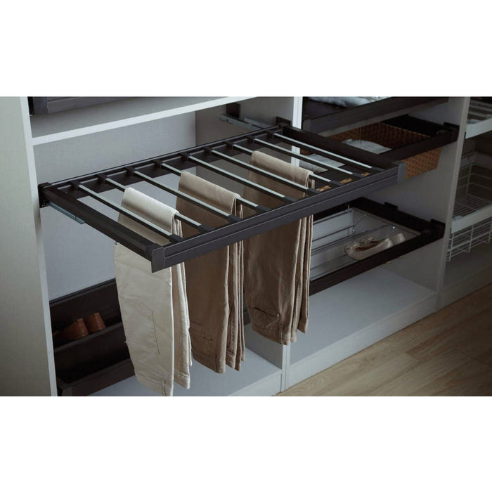 Amazon.com: QLDFX Trouser Hanger Pull Out Trousers Rack 22 Arms Sliding  Pants Hanger Bar, Pants Rack, Clothes Organizers for Closet Organizers for  Space Saving and Storage, 4 Colors Available Clothes Storage (C) :