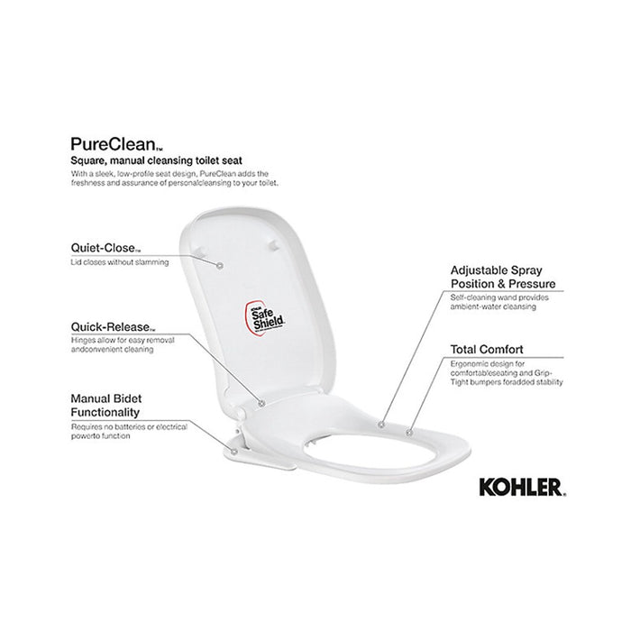 PureWash Bidet Attachment in White colour – Kohler Online Store