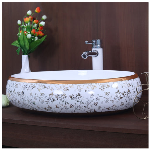 Toyo showroom/shop near me sarjapur road, sarjapur road toyo showroom/shop, wash basin showroom sarjapur road, sarjapur road wash basin showroom, new designer wash basin, premium wash basin, low price wash basin, multi colour wash basin, Toyo 104 White & Golden Wash Basin