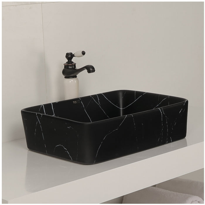 Toyo 395 Black Marble Matt Wash Basin