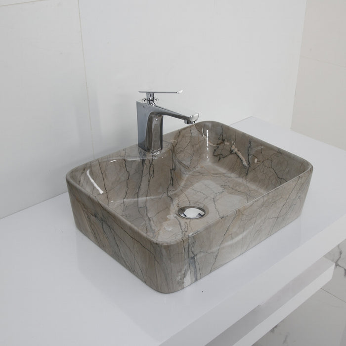 Toyo 425 Light Grey Marble Glossy Wash Basin